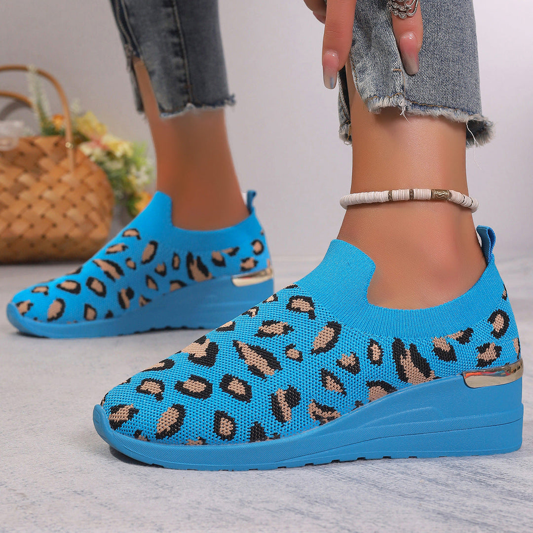 Damen Sneakers mit rutschfester Sohle und modischem Leopardenmuster Drune