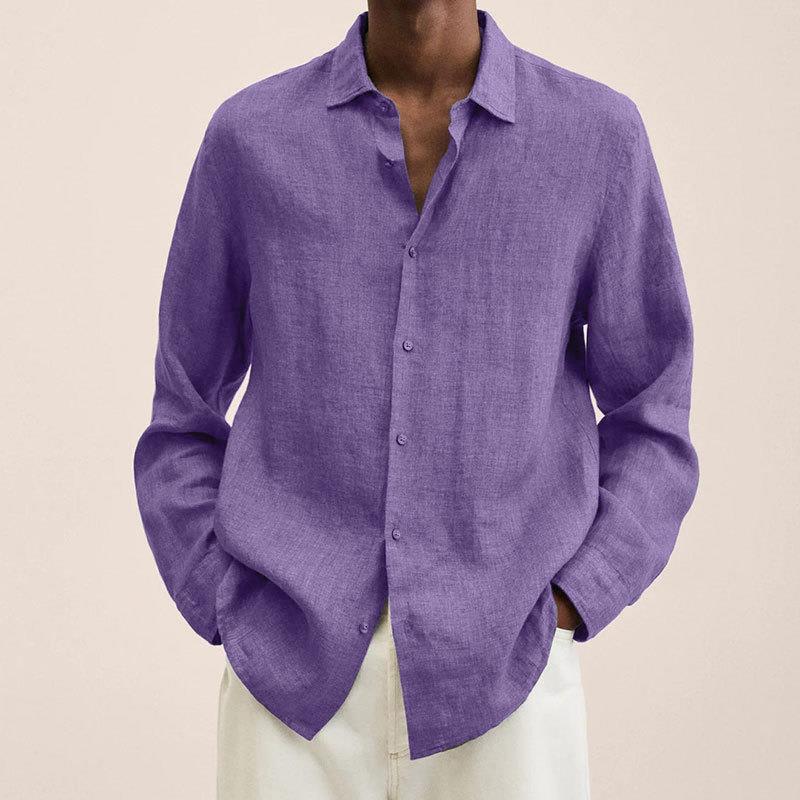 Herren nan leichtes Leinenhemd mit klassischem Kragen und lässigem Relaxed Fit Drune