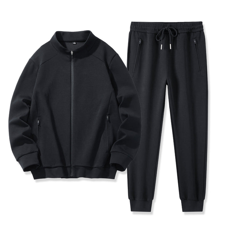 Herren Zweiteiliges Performance-Trainingsset mit Stehkragen-Zipjacke und konischer Jogginghose Drune