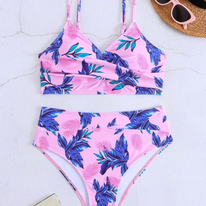 Damen Hochtailliertes Bikini-Set mit Wickeldesign Drune