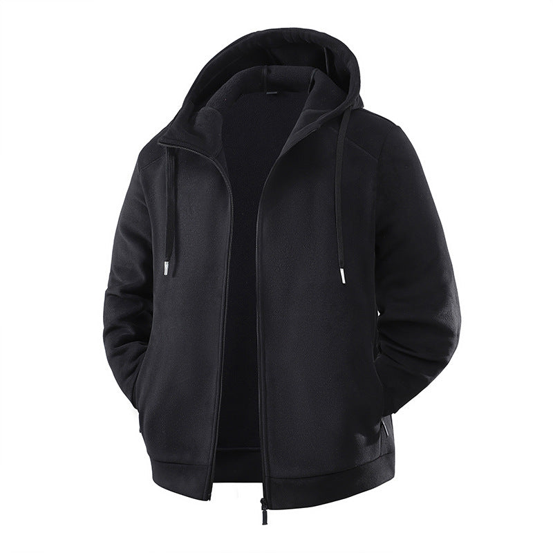 Herren Fleece-Softshell Hybridkapuzenjacke mit Teddy-Innenfutter & verstellbarer Kapuze Drune