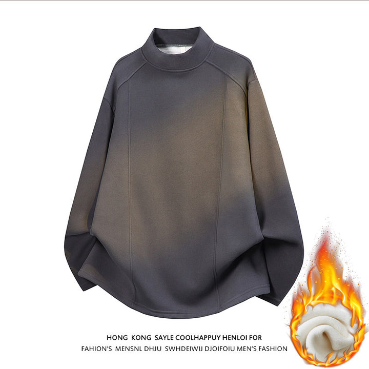 Herren Oversize Stehkragen-Sweatshirt mit Raglanärmeln und dezentem Farbverlauf Drune
