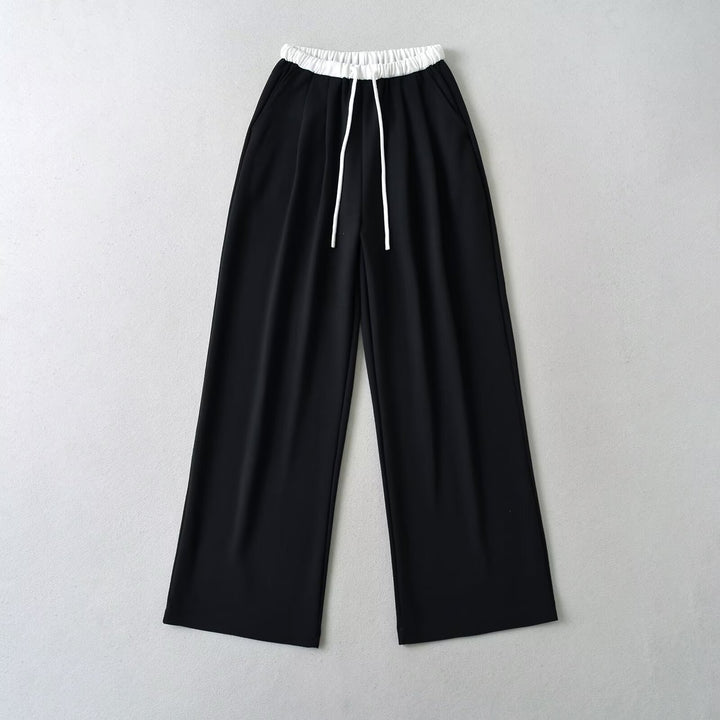Damen gemütliche Sweatpants mit elastischem Bund und seitlichen Taschen Drune