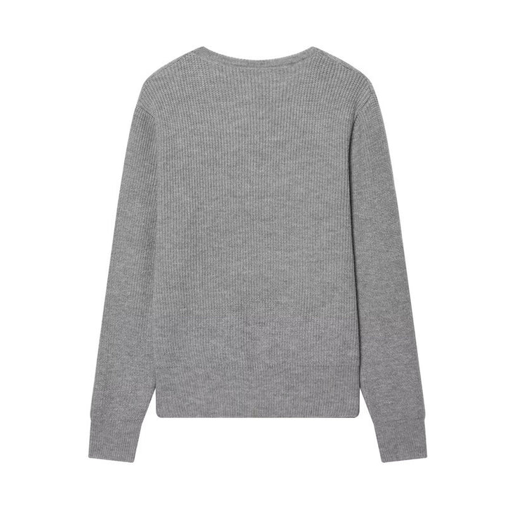 Damen zweilagiger Feinstrick-Cardigan mit integriertem Untertop und Herzknöpfen Drune