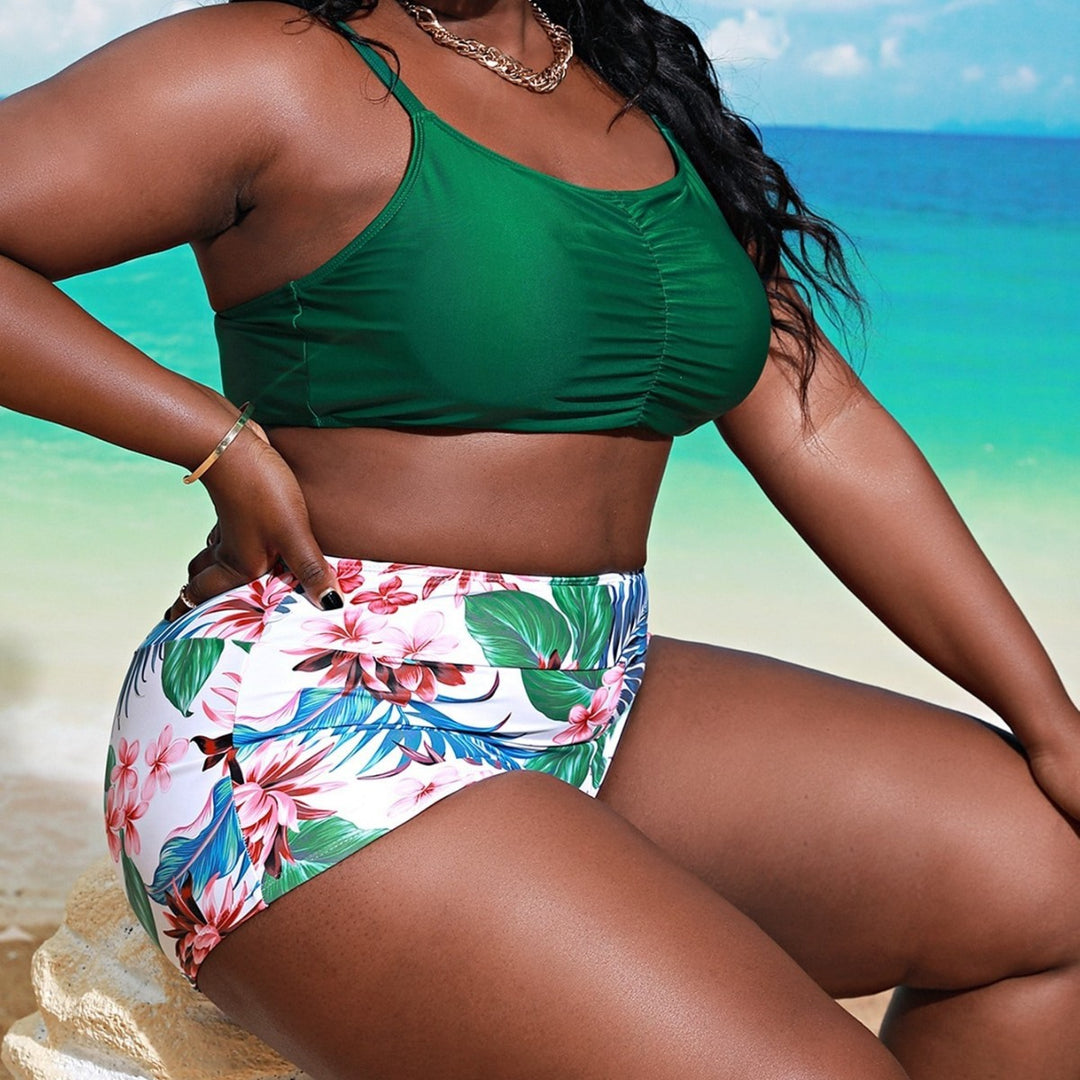 Damen Bikiniset mit floralem Design und verstellbaren Trägern Drune