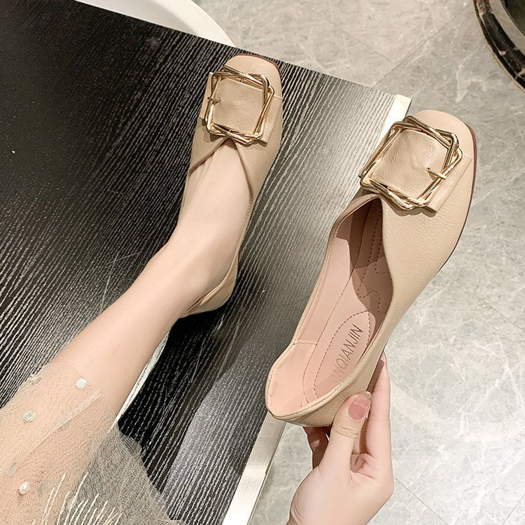 Damen Ballerinas mit dekorativer Schnalle und luxuriösem Innenfutter Drune