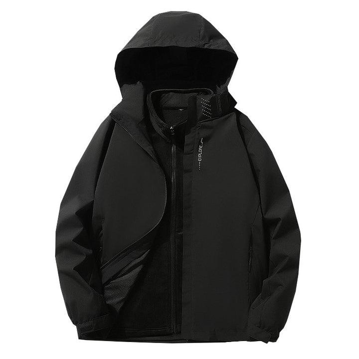 Herren Dreilagige wasserdichte Outdoor-Softshelljacke mit abnehmbarer Fleece-Innenjacke Drune