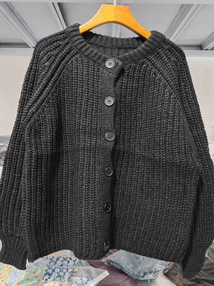 Damen Strickjacke mit klassischer Knopfleiste und Raglanärmeln Drune