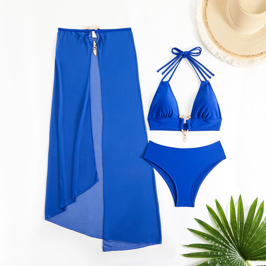 Damen Bikini-Set mit schickem Wickelrock und raffiniertem Halterneck Drune