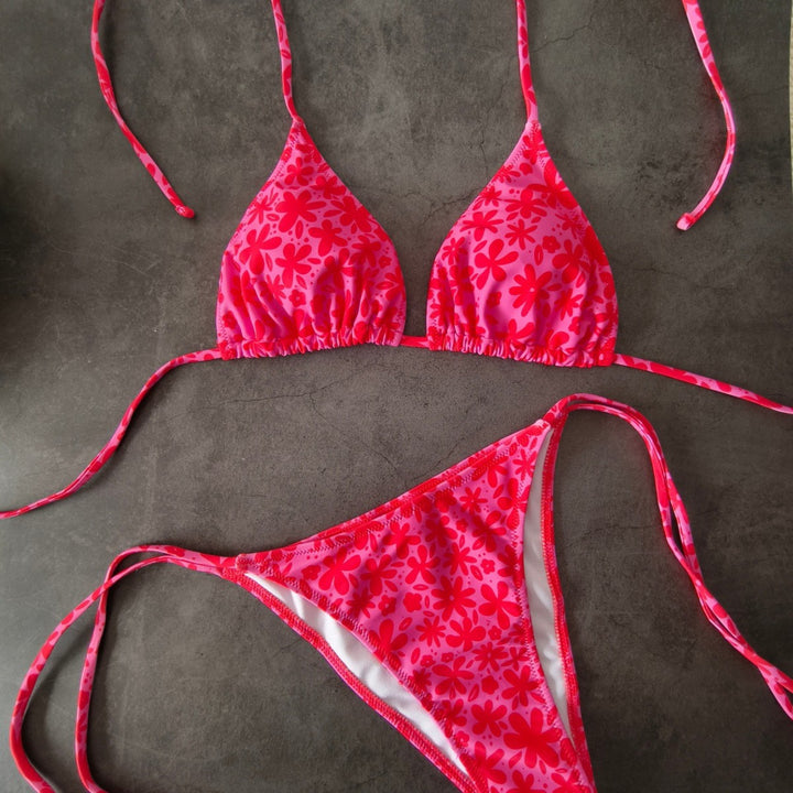 Damen Triangel-Bikini mit floralem Design Drune