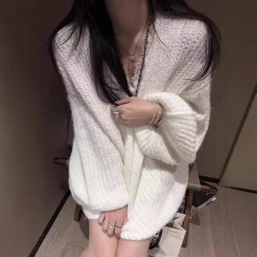 Damen Komfortabler Strick-Cardigan mit weitem Schnitt Drune