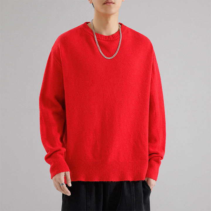 Herren Oversize Rundhalspullover aus weichem Feinstrick Drune
