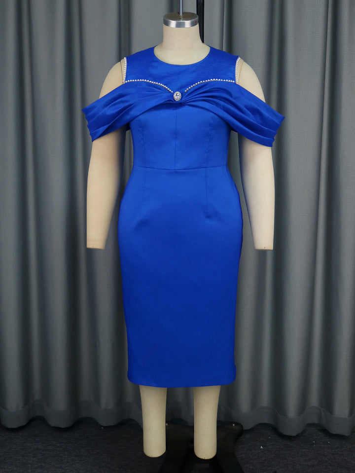 Damen Elegantes Cocktailkleid mit asymmetrischem Schulterdesign und schimmerndem Akzent Drune