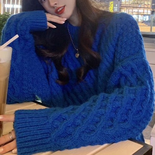 Damen Grobstrickpullover mit einzigartiger Struktur Drune