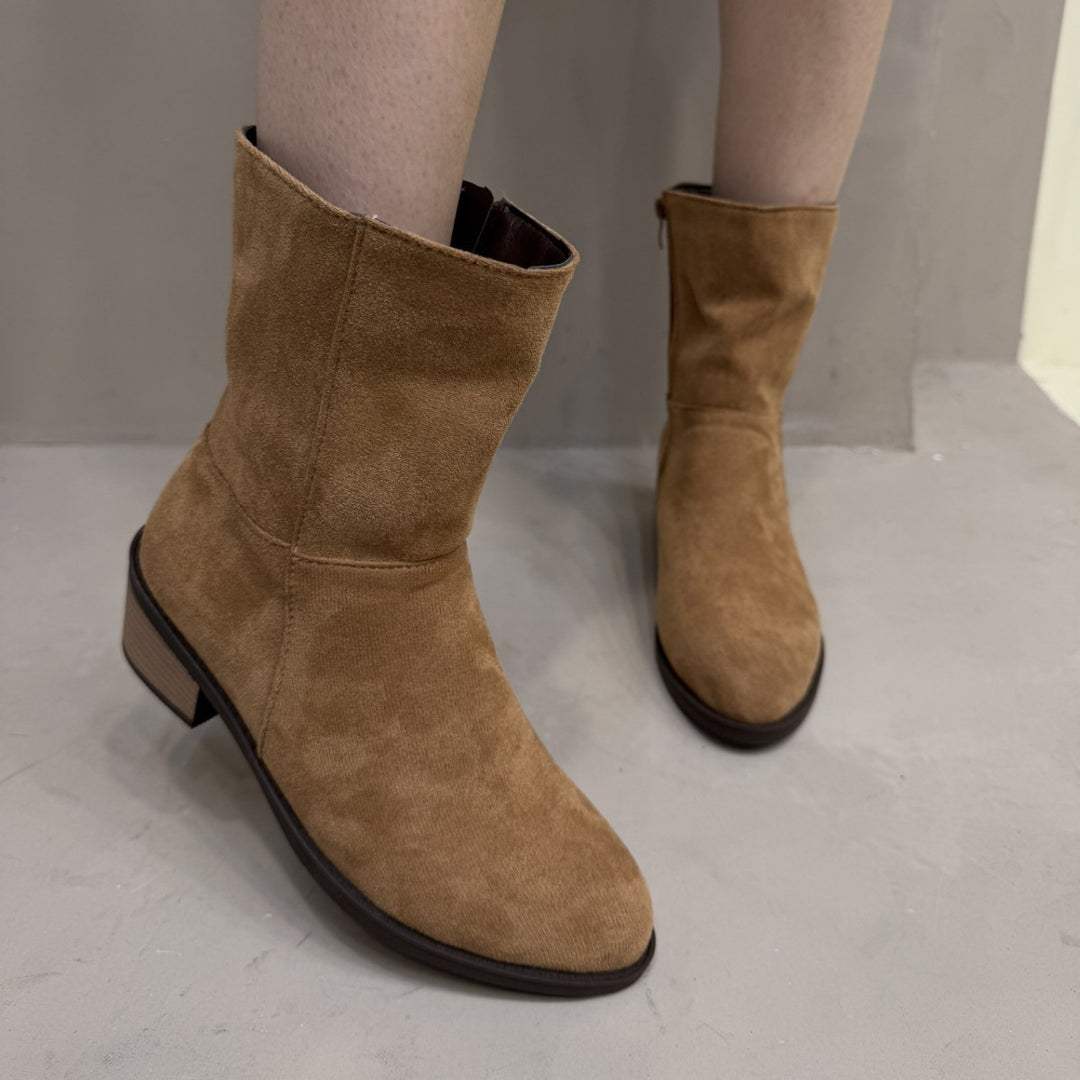 Damen Elegante Stiefeletten mit Blockabsatz Drune
