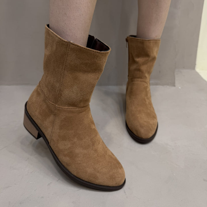 Damen Elegante Stiefeletten mit Blockabsatz Drune