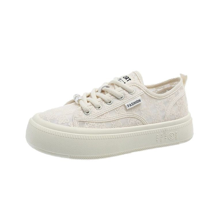 Damen modische Sneaker mit trendiger Perlenschnürung und robuster Gummisohle Drune