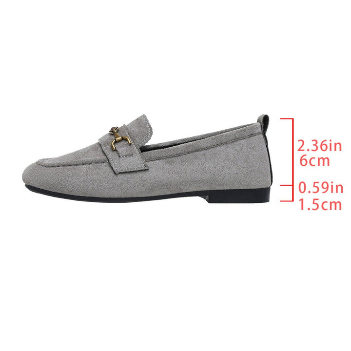 Damen Mokassins mit schicke Goldakzent und weichem Veloursleder Drune