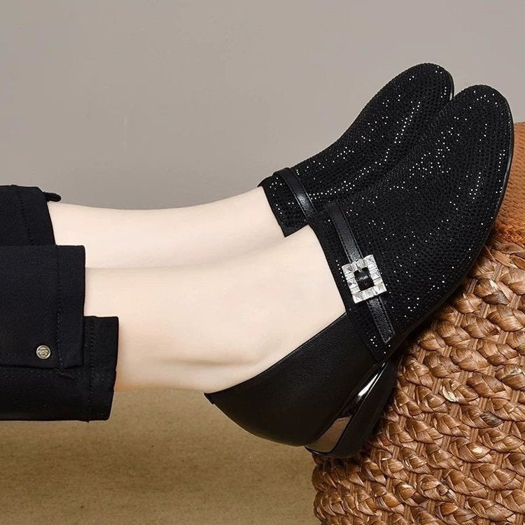 Damen Elegante Mokassins mit Glitzer-Akzenten Drune