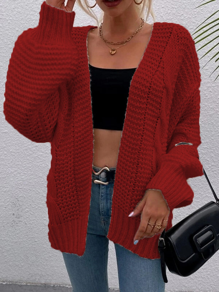 Damen Grobstrick Cardigan mit lässiger Silhouette und großen Taschen Drune