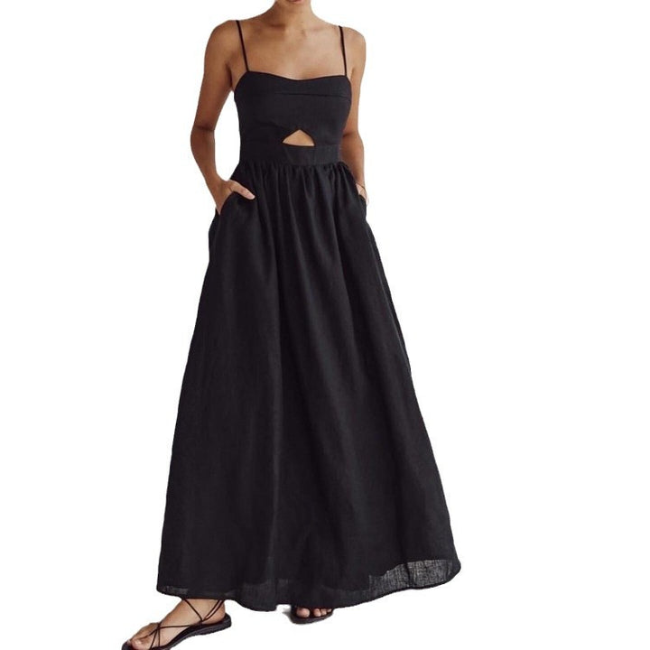 Damen Maxikleid mit hohem Beinausschnitt und raffiniertem Cut-Out Drune