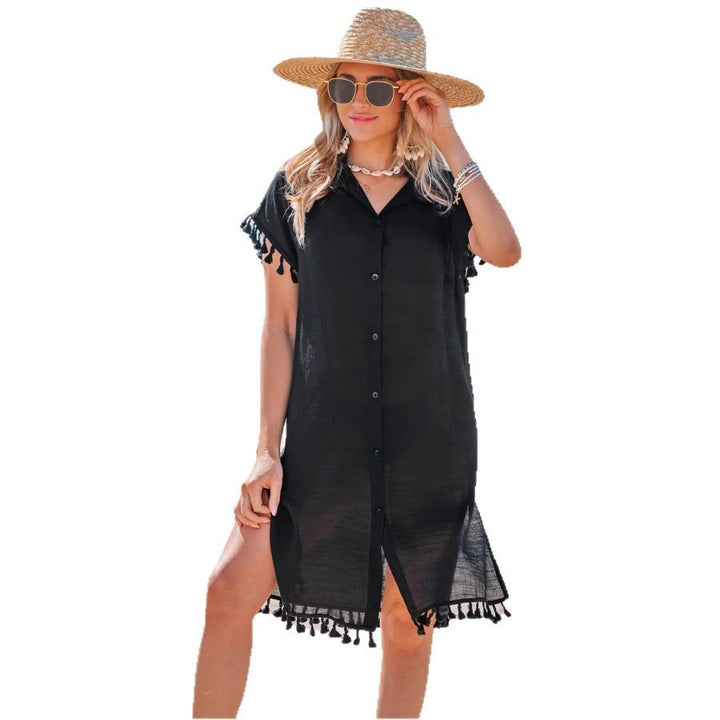 Damen Strandkleid mit fransigen Details Drune
