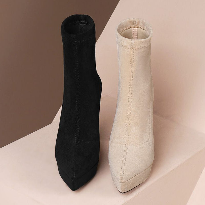 Damen Sock-Stiefelette mit Plateau und hohem Stiletto Drune