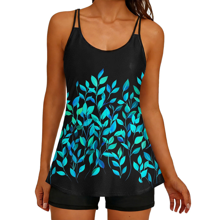 Damen Sportliches Tankini-Oberteil mit elegantem Floral-Design Drune