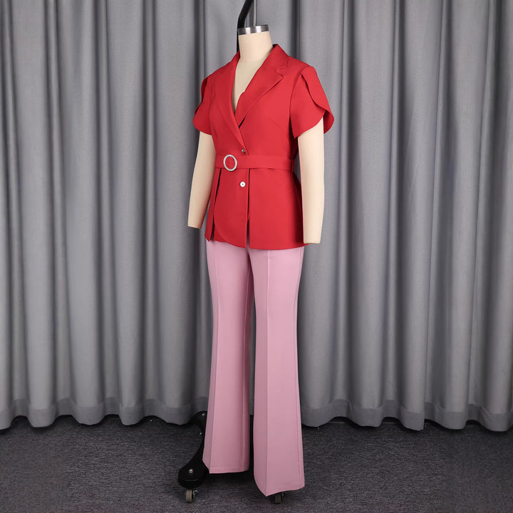 Damen Chic geschnittenes Blazer mit Gürtel Drune