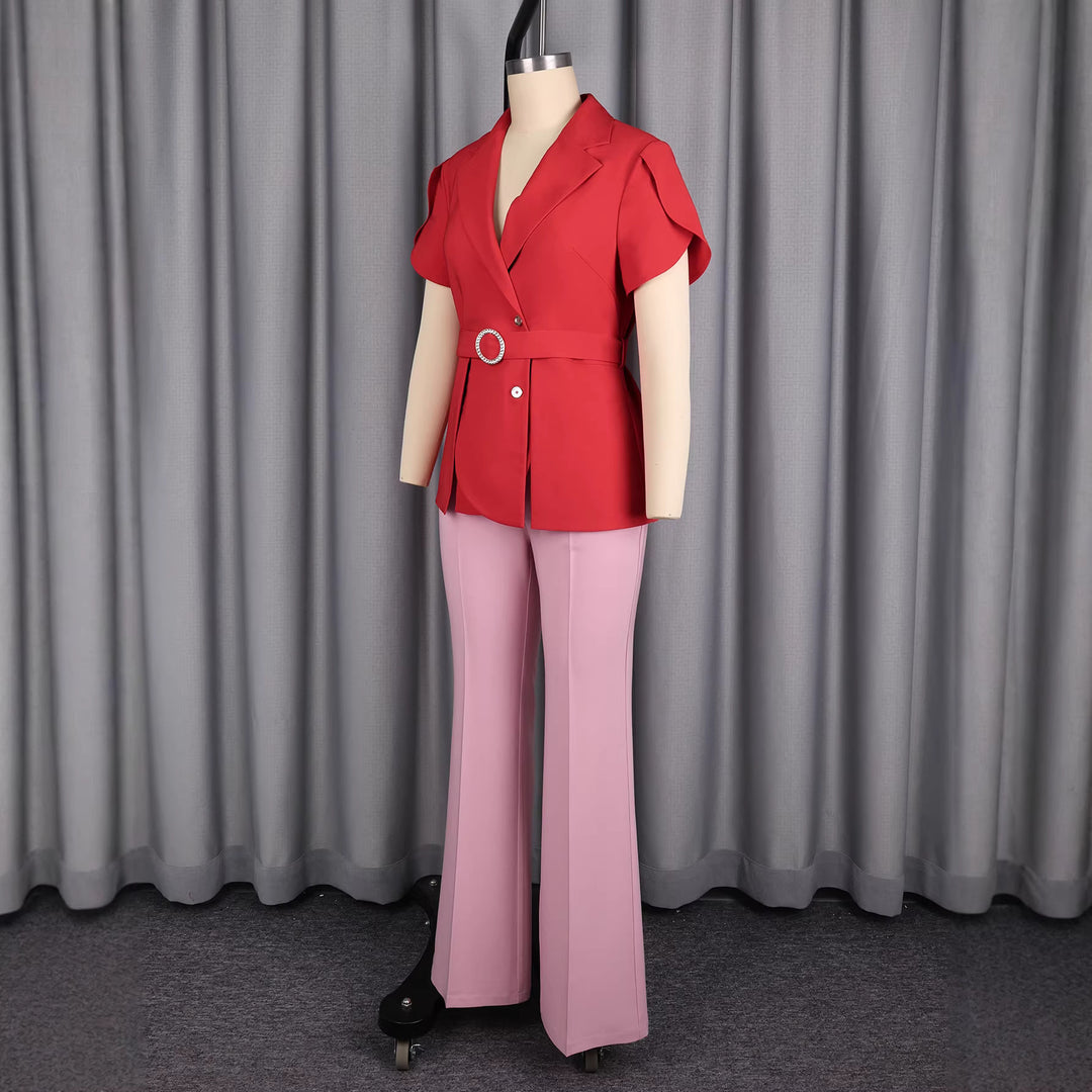 Damen Elegantes Blazer-Oberteil mit taillierter Silhouette und Schmuckknopf Drune