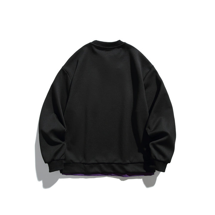 Unisex Oversize-Sweatshirt mit kontrastierter Reißverschluss-Brusttasche und doppellagigem Saum Drune