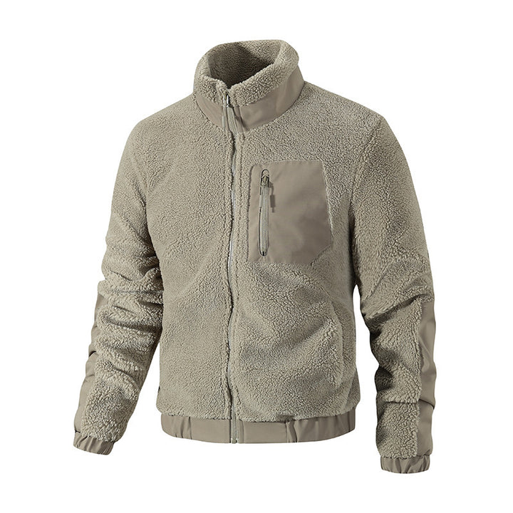 Herren Kuschelige Fleecejacke mit hohem Kragen Drune