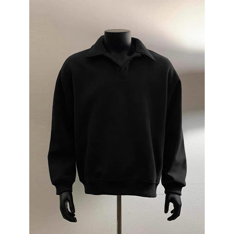 Herren Poloshirt-Sweatshirt mit Hemdkragen und Oversize-Schnitt Drune