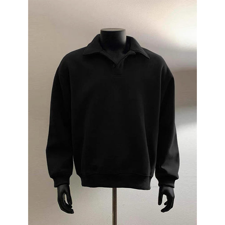Herren Poloshirt-Sweatshirt mit Hemdkragen und Oversize-Schnitt Drune
