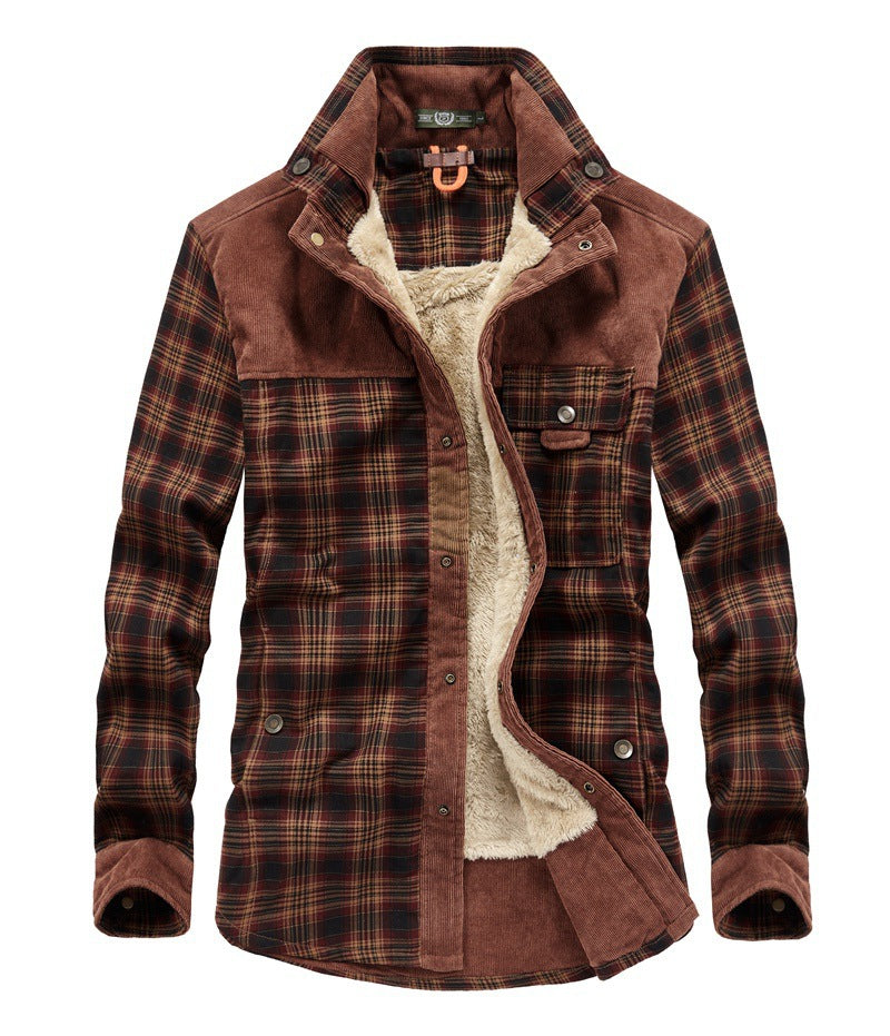 Herren Gemütliche Flanelljacke mit Fleecefutter Drune