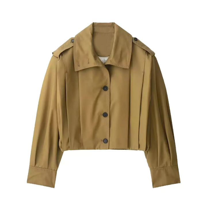 Damen nan cropped Kurzblazer mit kastigem Schnitt, verlängerter Manschette und präzisen Abnähern Drune