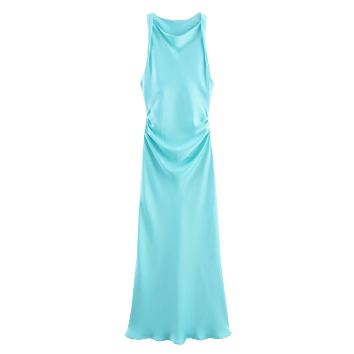 Damen elegantes Sommerkleid mit fließendem Schnitt und charmanten Rüschendetails Drune