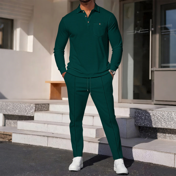 Herren elegantes Freizeit-Set mit modischen Akzenten und atmungsaktiven Materialien Drune
