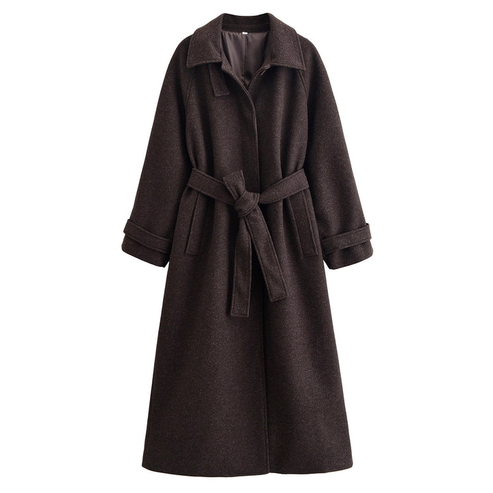 Damen 10+ taillierter Wollmix‑Mantel mit Bindegürtel Drune