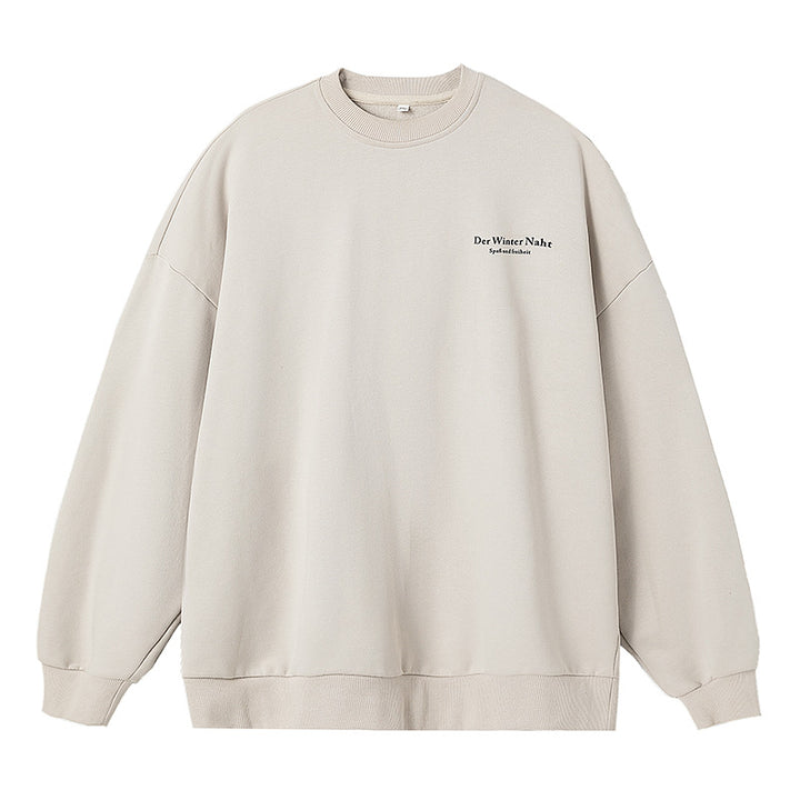 Unisex Oversize Rundhals-Sweatshirt aus schwerem French-Terry mit kleiner Bruststickerei Drune