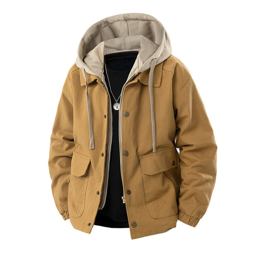 Herren Moderne Utility-Jacke mit abnehmbarer Kapuze Drune