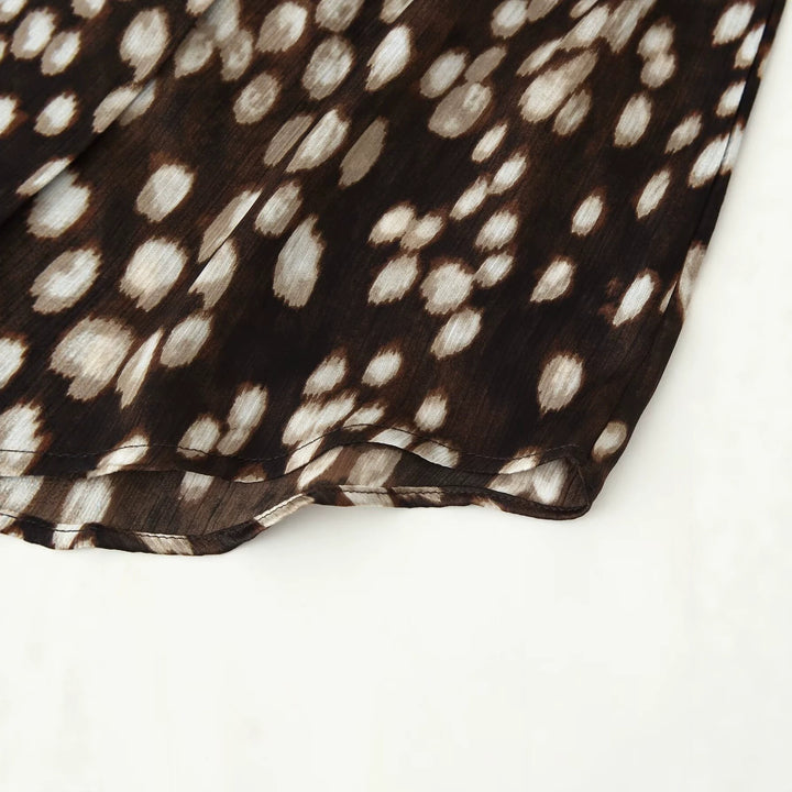 Damen Seidenähnliche Hemdbluse mit Tupfen-Print und verdeckter Knopfleiste Drune