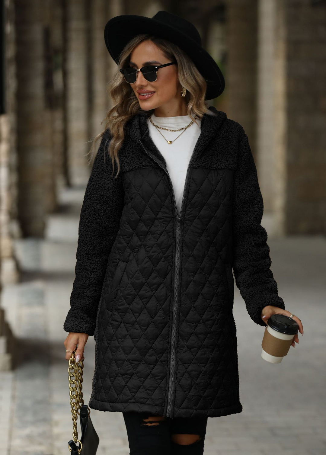 Damen Übergangsjacke mit kuscheligem Fleece und Kapuze Drune