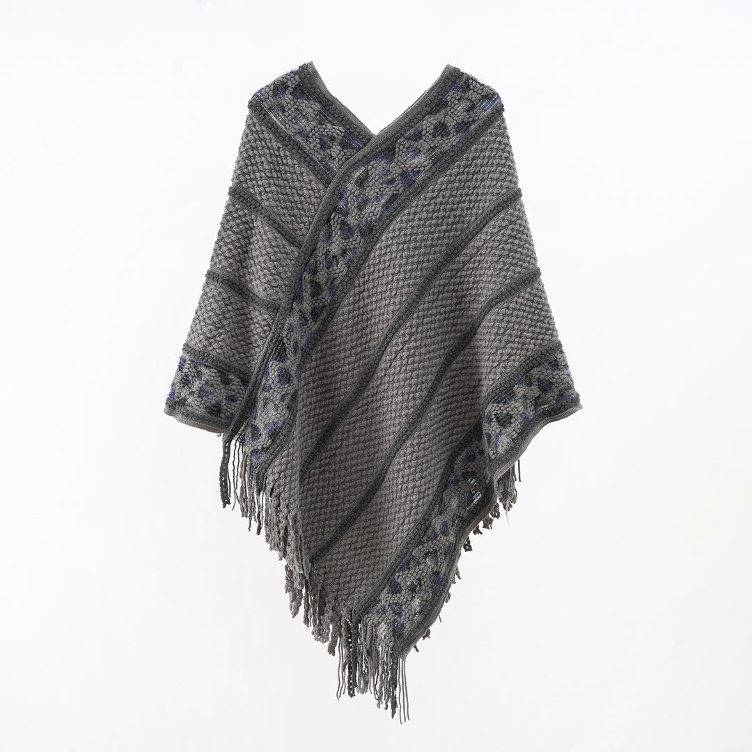 Damen Oversize-Strickumhang mit strukturierter Waffelstrick-Optik und Zopfbordüre Drune