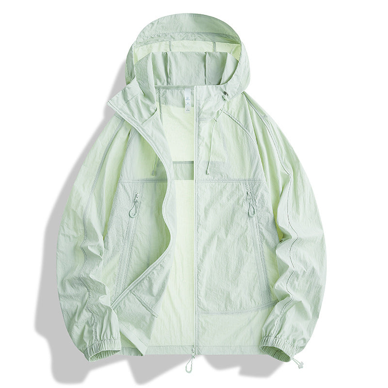 Herren Ultraleichte Kapuzen‑Windjacke mit Packfunktion, Meshfutter & Reißverschlusstaschen Drune