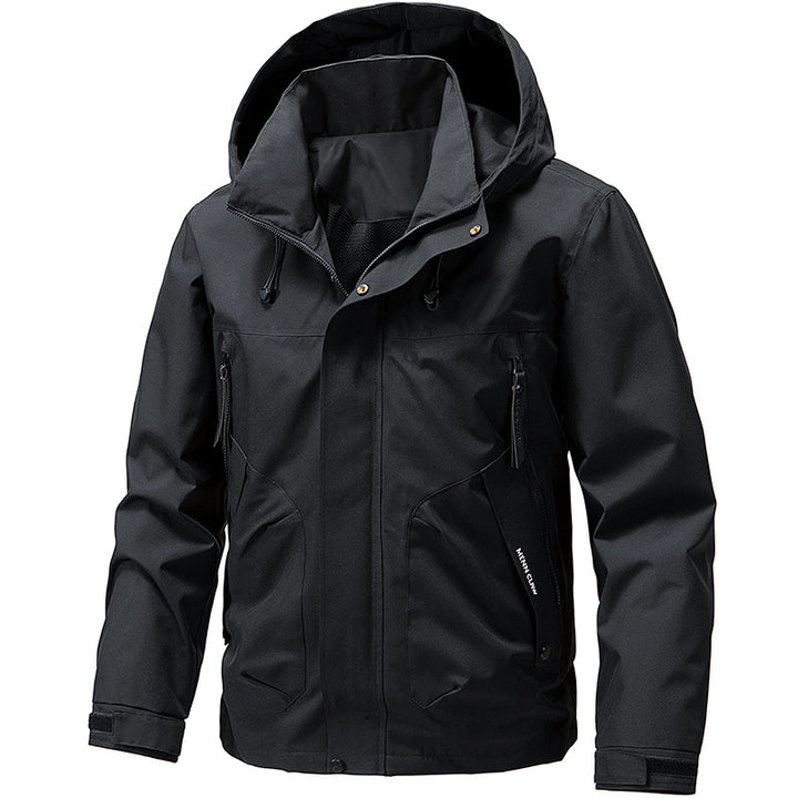 Herren technische Kapuzen-Softshelljacke mit verstellbarer Kapuze und Utility-Taschen Drune