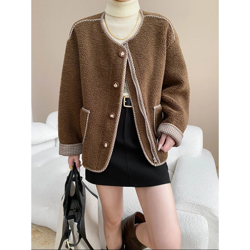Damen lässige Strickjacke mit dekorativen Knöpfen und praktischen Taschen Drune