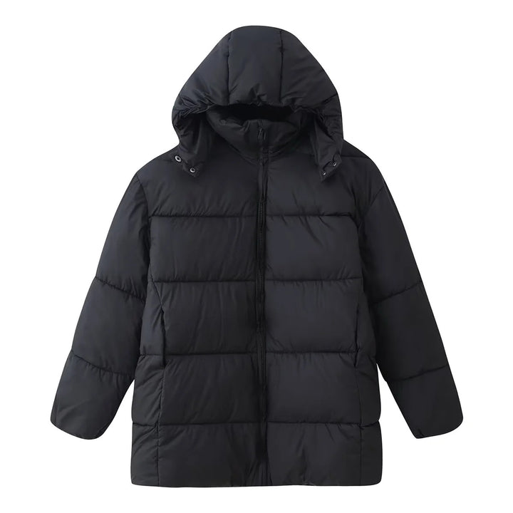 Damen nan oversized Steppjacke mit Kapuze und wärmender Thermofütterung Drune