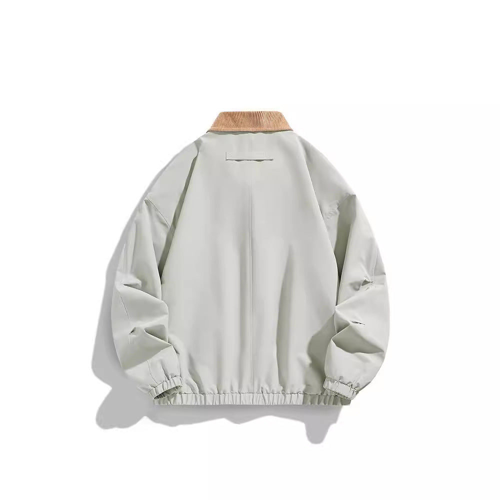 Herren Oversized Blouson mit Cordkragen, Druckknopfverschluss und Pattentaschen Drune