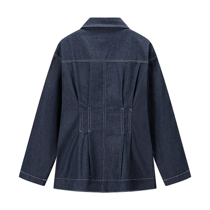 Damen nan Utility-Jeansjacke mit taillierten Abnähern, verdeckter Druckknopfleiste und aufgesetzten Brustklappen Drune